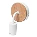 IJ INJUICY Vintage Wooden Wall Sconce, Metal Wall Light Fixture for Bedroom Living Room Bedside Hall Night Lighting Reading Lamp (White)