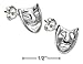 Sterling Silver 925 Comedy and Tragedy Mask Earrings