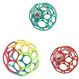 Bright Starts Oball Easy-Grasp Rattle BPA-Free Infant Toy, Baby Ball & Teether Set, Age Newborn and up, 4 Inches