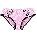inlzdz Mens Silky Satin Ruffled Lace Lingerie French Maid Sissy Crossdress Panties Underwear Feminine Knickers