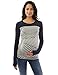 PattyBoutik Mama Crewneck Striped Nursing Maternity Blouse (Navy Blue and Gray M)
