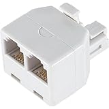 Ge 26191 Duplex Wall Jack Adapter (White, 4-Conductor)