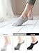 Women's No Show Socks Non Slip Casual Low Cut Boat Flat Liner Short Cotton Socks Black+Grey+White, One Size