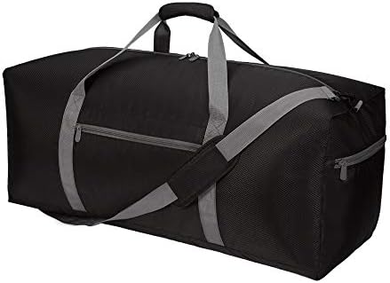 Foldable Duffel Bag 30" / 75L Large Lightweight Luggage for Travel (Black) 1 Foldable Duffel Bag 30" / 75L Large Lightweight Luggage for Travel (Black)