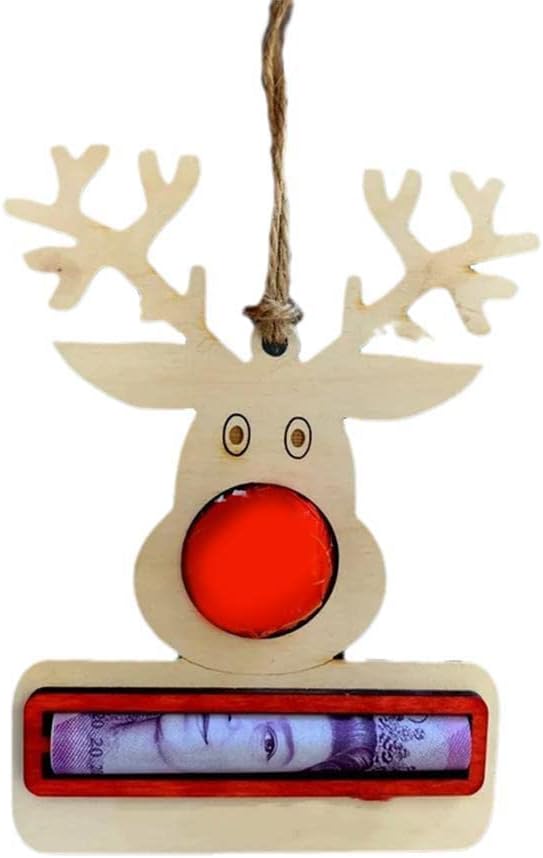 Tree Stands - Christmas Unique Money Holder Handmade Wooden Money Card Hanging Decoration Xmas Tree Ornaments Pendant Funny Christmas Money Cash Gift