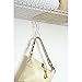 mDesign Hanging Closet Storage Hook - Organizes Handbags, Scarves, Ties, Belts, Accessories - Great for Men, Women & Kids Bedroom, Hall & Coat Closet - Hangs Below Wire Shelving, 4 Pack - Chrome/Clear