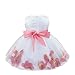 TIAOBU Baby Girls Flower Petals Tulle Formal Bridesmaid Wedding Party Dress Puce 9-12 Months