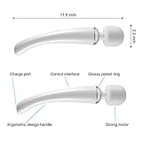 8 Speed Silicone Wireless Therapeutic Massager Wand - USB Charging Handheld Power Massager Body + Facial for Foot, Legs, Neck, Back, Shoulders (White)