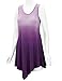 LL WT1053 Womens Round Neck Ombre Sleeveless Tunic Tank Top M Purple