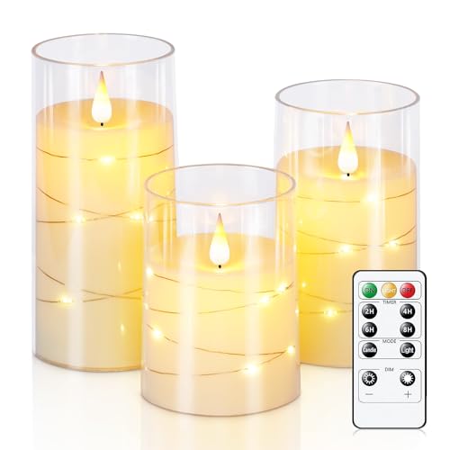 Homemory LED Candles with String Lights Set of