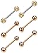 Jstyle 3 Pairs 14G 316L Stainless Steel Nipple Rings Piercing Body Jewelry Barbell CZ Tongue Rings RSG