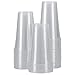 Belinlen 100 Sets 24 oz. Plastic CRYSTAL CLEAR Cups with Flat Lids for Cold Drinks, Iced Coffee, Bubble Boba, Tea, Smoothie etc.