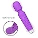 Cordless Wand Massager, PPW Handheld Massager for Neck and Back with 20 Modes and 8 Power Speeds, Wireless Rechargeable Waterproof Silicone Massager Purple