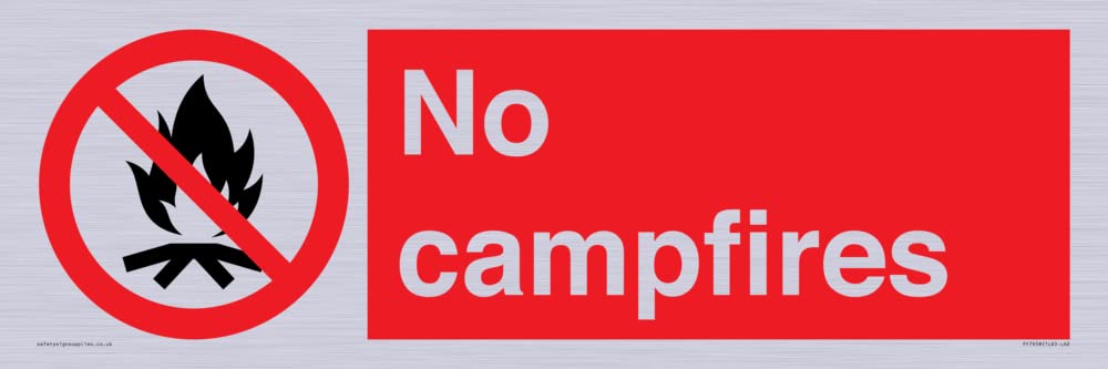 No campfires Sign - 600x200mm - L62