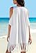 Rainlover Womens Letters Print Baggy Swimwear Bikini Cover-ups Beach Dress (B-White)