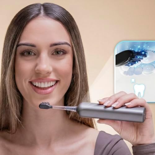 Schallzahnbürste ToothCare DeluxeSwing. 60° Oszillation, 66.000 rpm, 3 Modi, bis 40 Tage Akku, 3 Bürstenköpfe, Memory, Flight Mode Lock, LED-Display, Ladestation, Sleep Mode