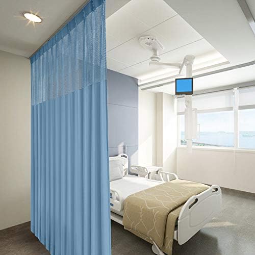 cololeaf 5ft Wide x 7ft Tall Pinch Pleated Hanging for Hospital Medical Clinic SPA Lab Cubicle Curtain Divider Privacy Screen, in Blue Customizable