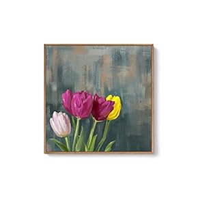 Framed Canvas Wall Art for Living Room, Bedroom Flowers Canvas Prints for Home Decoration Ready to Hang - 24x36 inches - 16x16 inches