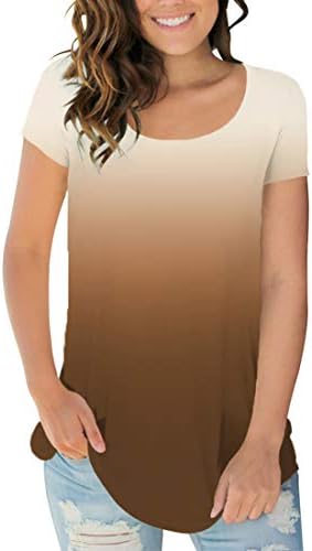 Sousuoty Women's Short Sleeve Scoop Neck T Shirt Casual Tops