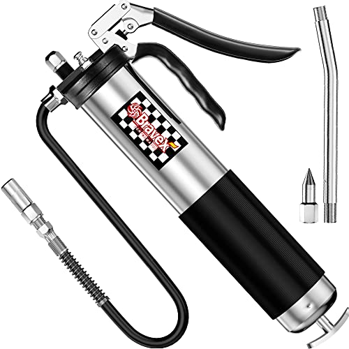Grease Gun Heavy Duty Professional Pistol Grip Grease Gun 6000 PSI with 18 inch Flex Hose in