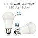 TCP LA950KND6 60 Watt Equivalent LED Light Bulbs Energy Efficient (9W) | Non-Dimmable A19 Shape E26 Medium Base, Pack of 6 Daylight, 6 Lamps
