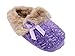 Girls Tonal Knit Slippers with Faux Fur Cuff & Satin Bow-Assorted Colors