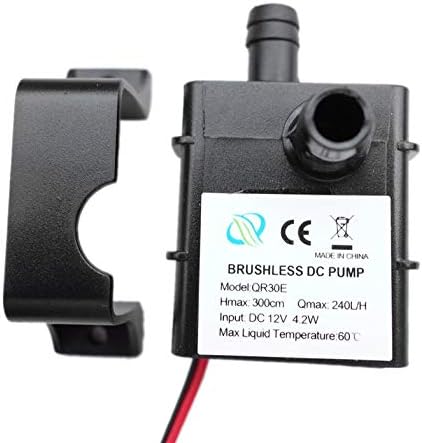 High Performance QR30E DC 12V 4.2W 240L/H Flow Rate CPU Cooling Car Brushless Water Pump Waterproof Brushless Pump - Black