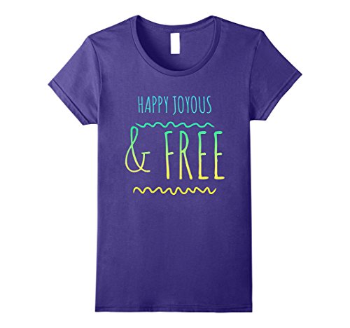 Womens Happy Joyous and Free AA Sobriety Tee XL Purple