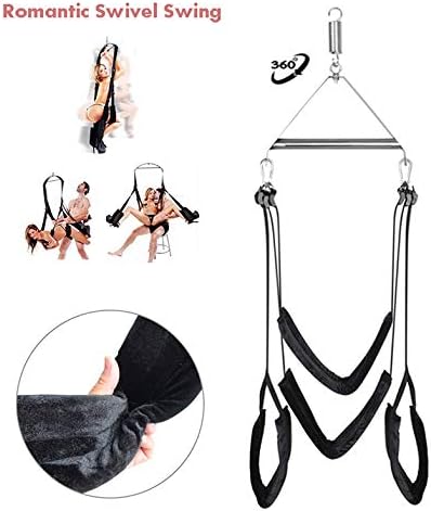 Xmoper Sē&x Swing Set Kit 2nd Generation Swivel Swings for Fantastic Couple-Game Support 360 Degree Spinning and 600 lbs Load Capacity - Height Adjustable - Easy to Install, Black