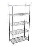 SafeRacks NSF Certified Commercial Grade Adjustable 5-Tier Steel Wire Shelving Rack with Adjustable Feet - 14