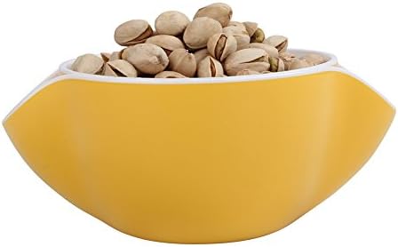 Royoma Double Dish Nut Bowl for Pistachio Shell Storage,Yellow