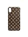 iPhone X Case, iPhone Xs Case Elegant Luxury PU Leather Monogram Pattern Classic Style Cover Case For Apple iPhone X Xs (Small logo)