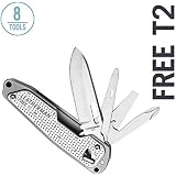 LEATHERMAN, FREE T2 Multitool and EDC Pocket Knife with Magnetic Locking and One Hand Accessible Tools, Made in the USA