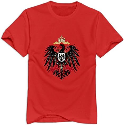 KST Men's Coat Of Arms Of Germany Flag Emblem 100% Cotton O Collar Cool Saying T-Shirt Red Size S