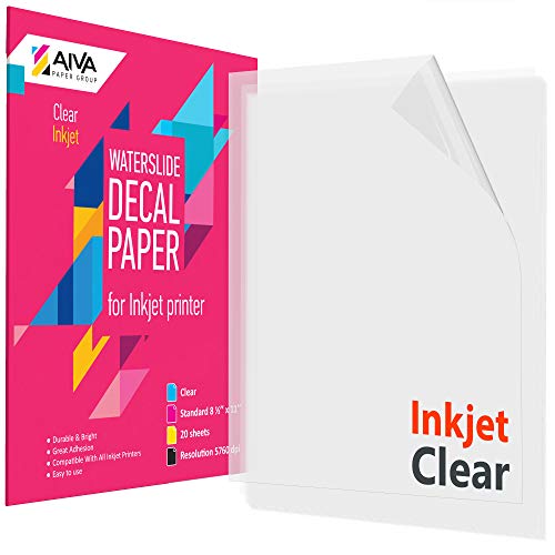 Waterslide Decal Paper For Inkjet Printer Transparent Clear 20