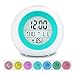 OUTWIT Kids Alarm Clock【Updated Version】, Student Digital Clock for Boys Girls, 7 Colors Changing Light Bedside Clock for Children's Bedroom, with Indoor Temperature, Touch Control and Snoozing