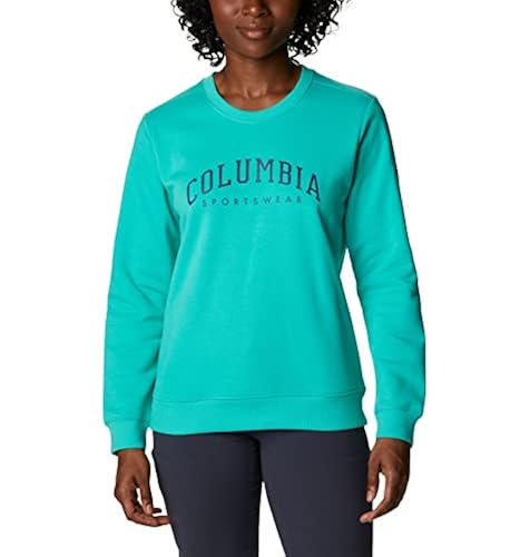 Columbia Women's Logo Crew, Electric Turquoise, Small in Kenya Whizz