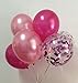 Confetti Balloons Hot Pink - Metallic Dark Pink Balloons for Girls Birthday Fushia Bridal Baby Shower Party Decorations 12inch 50Packs
