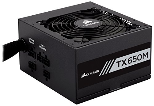 Corsair TX-M Series 650 Watt 80 Plus Gold Certified PSU (UK) Hybrid Modular Power Supply Unit - Black