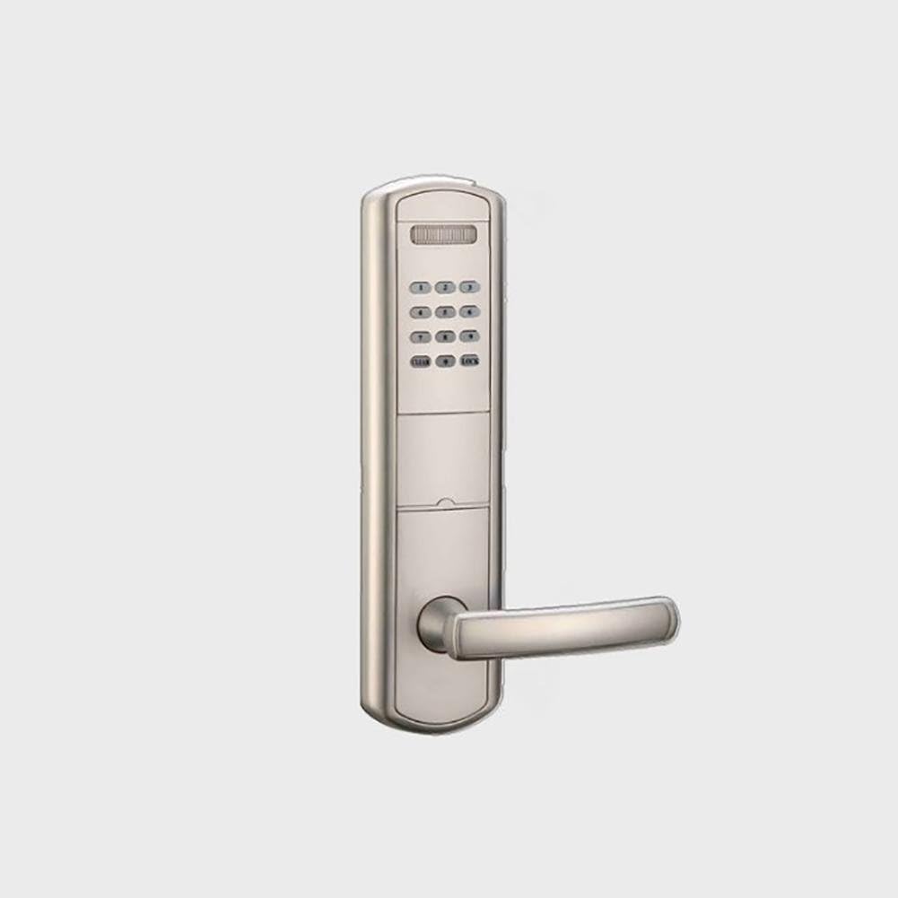 TDJDYQ Zinc alloy intelligent electronic password Mechanical key Mifare card Door lock Keyless entry For home/Hotel/office, Silver