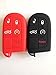 Protective Fob Skin Key Case Cover Jacket Key Protector Fob for JEEP FIAT DODGE CHRYSLER Smart Remote Key Case (One Black and One red)