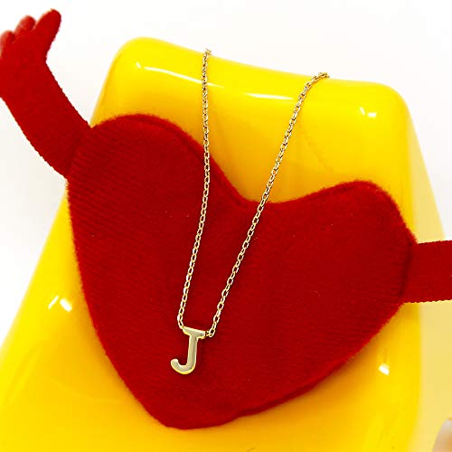 Me Plus Petite Initial Letter Alphabet Pendant Charm Gold Dipped Necklace Gold Silver Rosegold (23 Letters) (J - Gold)