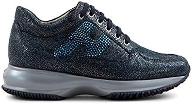 Hogan Interactive in Shiny Leather Blue, Womens.