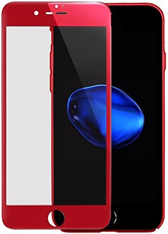 iPhone 7 Screen Protector, Villstar iPhone 7 Red Screen Protector Tempered Glass 3D Full Coverage Film for Apple iPhone 7, HD 9H Anti Scratch Anti Fingerprint (Soft PET Plastic Edge+Tempered Glass)
