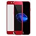 iPhone 8 Plus 7 Plus Screen Protector, Villstar Red Tempered Glass Screen Protector Film Full Coverage for iPhone 8 Plus / 7 Plus 3D 9H Anti Fingerprint Bubble Free (Soft Plastic Edge+Tempered Glass)