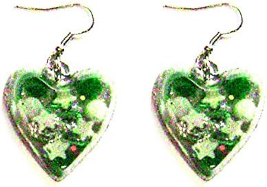 Christmas Orgonite Earrings, X-mass Tree, Glo Stars, Soothes Pain