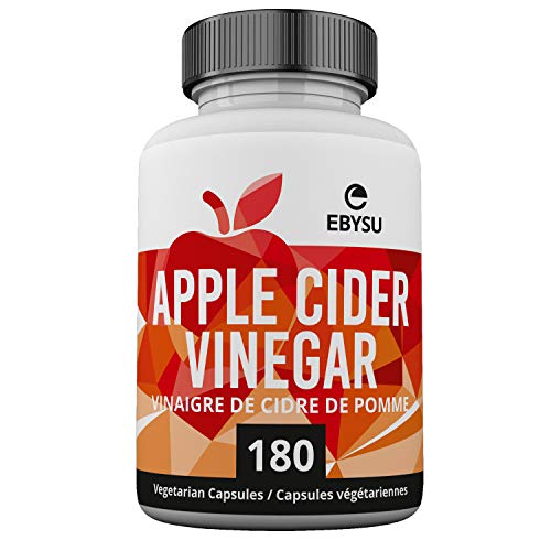 EBYSU Apple Cider Vinegar Capsules - 180 Count - Extra Strength Appetite Suppressant Pills for Weight Loss - Cleanse & Detox Diet Supplement for Men and Women - ACV