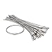 Cable Key Rings,20Pcs Wire Keychains, Key Ring 2.0mm Cable Loops 6 inches Stainless Steel Gear for Hanging Luggage Tag, Keyrings, ID Tag Keepers.