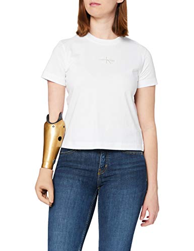 Calvin Klein Jeans T-Shirt Logo Monogram, Bright White, XL Donna | Prezzo.it