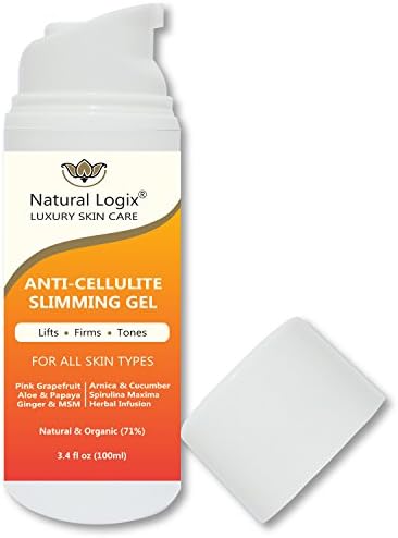NEW PRODUCT: Anti-Cellulite Slimming Gel Reduces Appearance of Cellulite, Promotes Supple &amp; Toned Skin, Use on your Thighs, Buttocks, Tummy &amp; Arms, for Men and Women, 71% Organic (3.4 Fl Oz)